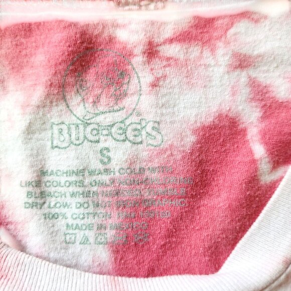 Buc-ee's Women's ROAD TO MY HEART BEAVER NUGGETS Pink Tie Dye T-Shirt Sz Small - Picture 5 of 5